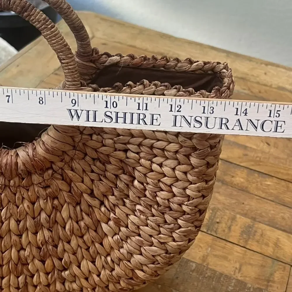 Xhilaration Straw Woven Tote Rattan Round Top Handle Handbag